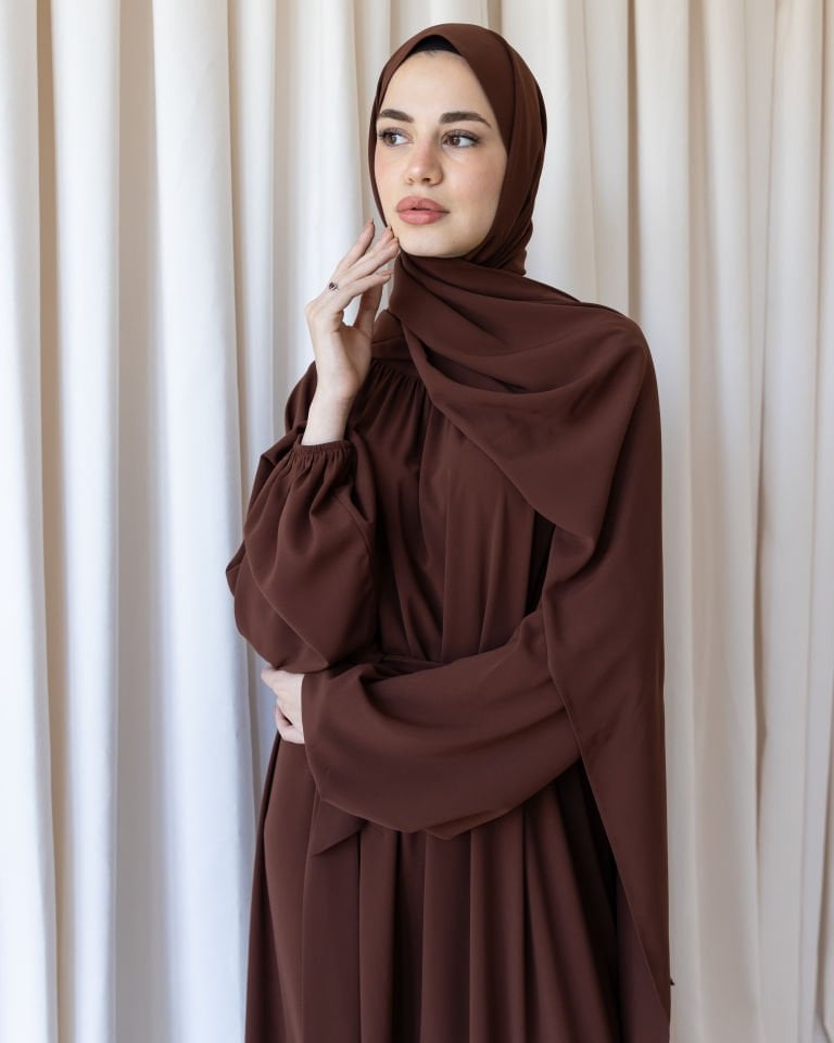 Medine İpeği Şal-Kahve
