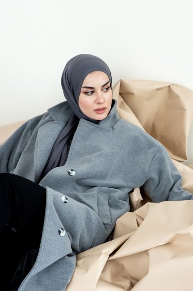 YENİ DÜĞMELİ OVERSİZE KAŞE KABAN