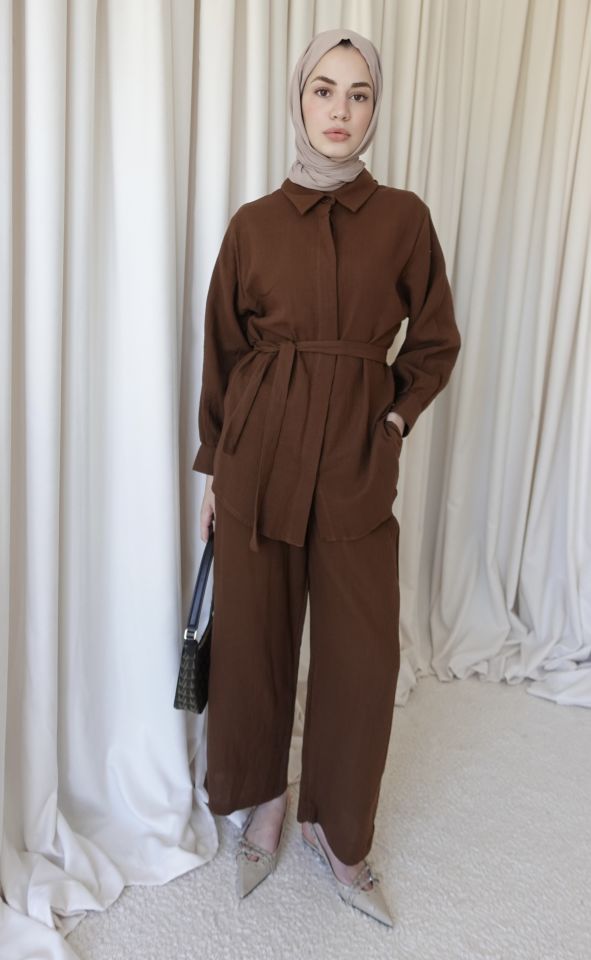 Mira Müslin Takım - Kahve