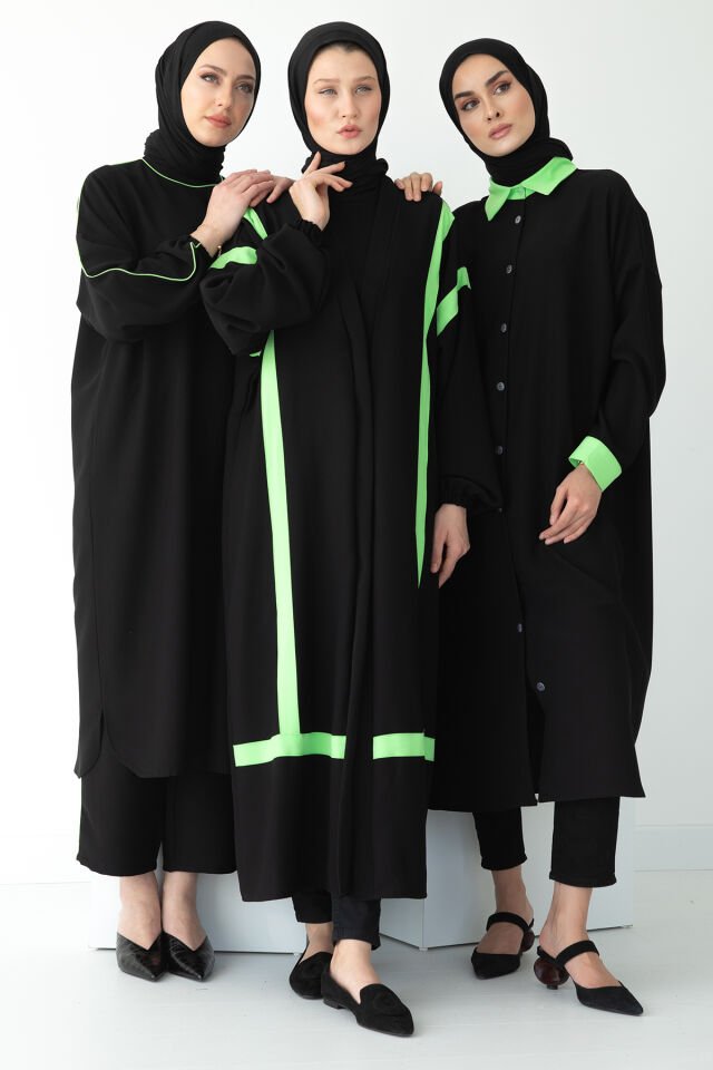 Neon Şertili Abaya Bilek Lastikli