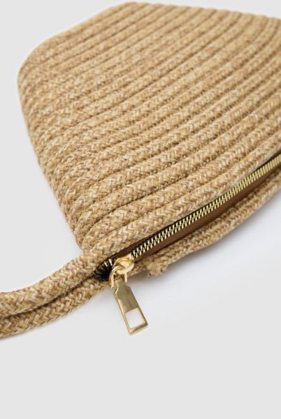 İbiza Vizon Handmade Hasır Clutch Çanta