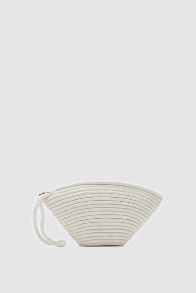İbiza Krem Handmade Hasır Clutch Çanta
