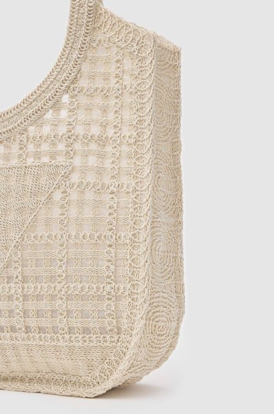 Santorini Krem Handmade Makrome Tote Çanta