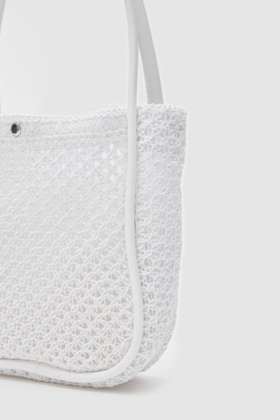 Mallorca Beyaz Handmade Midi Omuz Çantası