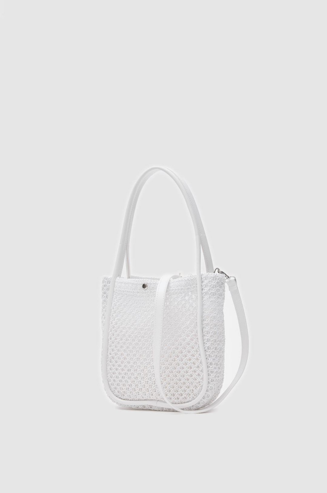Mallorca Beyaz Handmade Midi Omuz Çantası