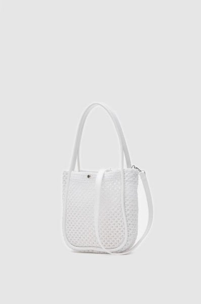 Mallorca Beyaz Handmade Midi Omuz Çantası