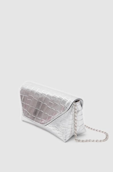 Rio Gümüş Clutch Ve Çapraz Çanta