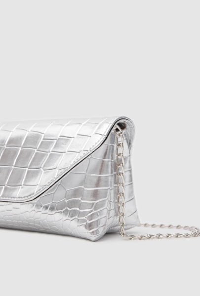 Rio Gümüş Clutch Ve Çapraz Çanta