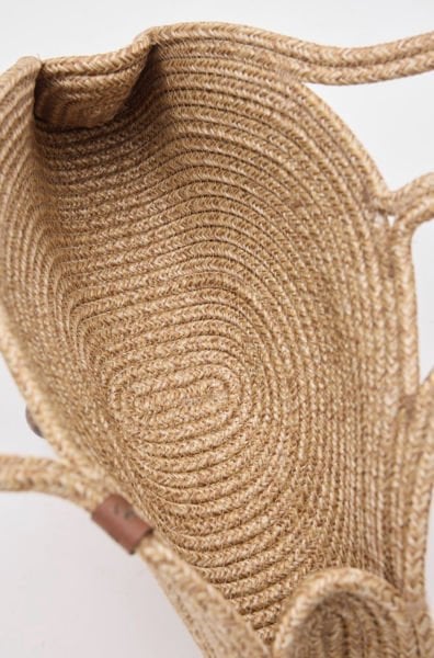 Jimy Vizon Düğmeli Handmade Hasır Omuz Çantası