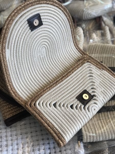 Misbon Handmade Clutch Hasır Çanta Krem