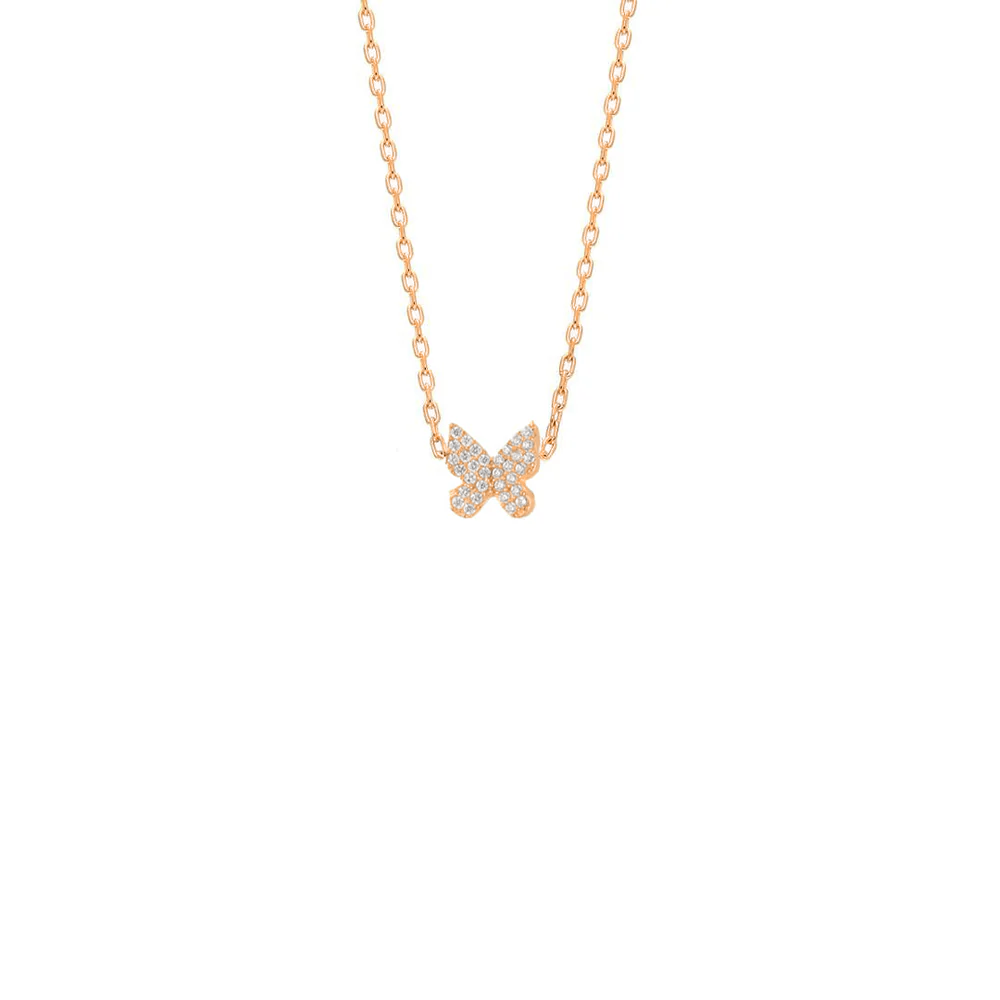 Minimal Kelebek Kolye 718034 Rose