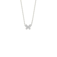 Minimal Kelebek Kolye 718034 Silver