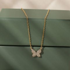 Minimal Kelebek Kolye 718034 Gold