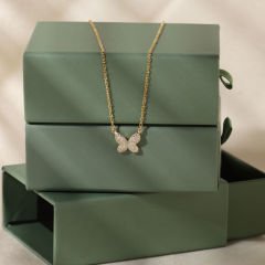 Minimal Kelebek Kolye 718034 Gold