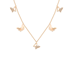 Taşlı Kelebek Kolye 718035 Rose