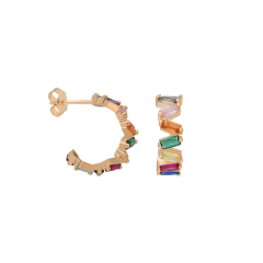 Renkli Baget Shift Küpe 718870 Rose