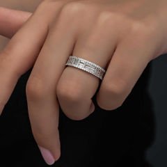 Gümüş Sıralı Baget Taşlı Kadın Yüzük 11