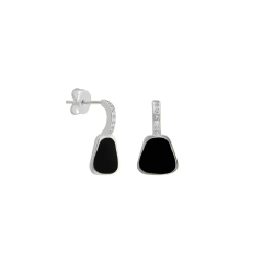 Siyah Taşlı Küpe 718876 Silver
