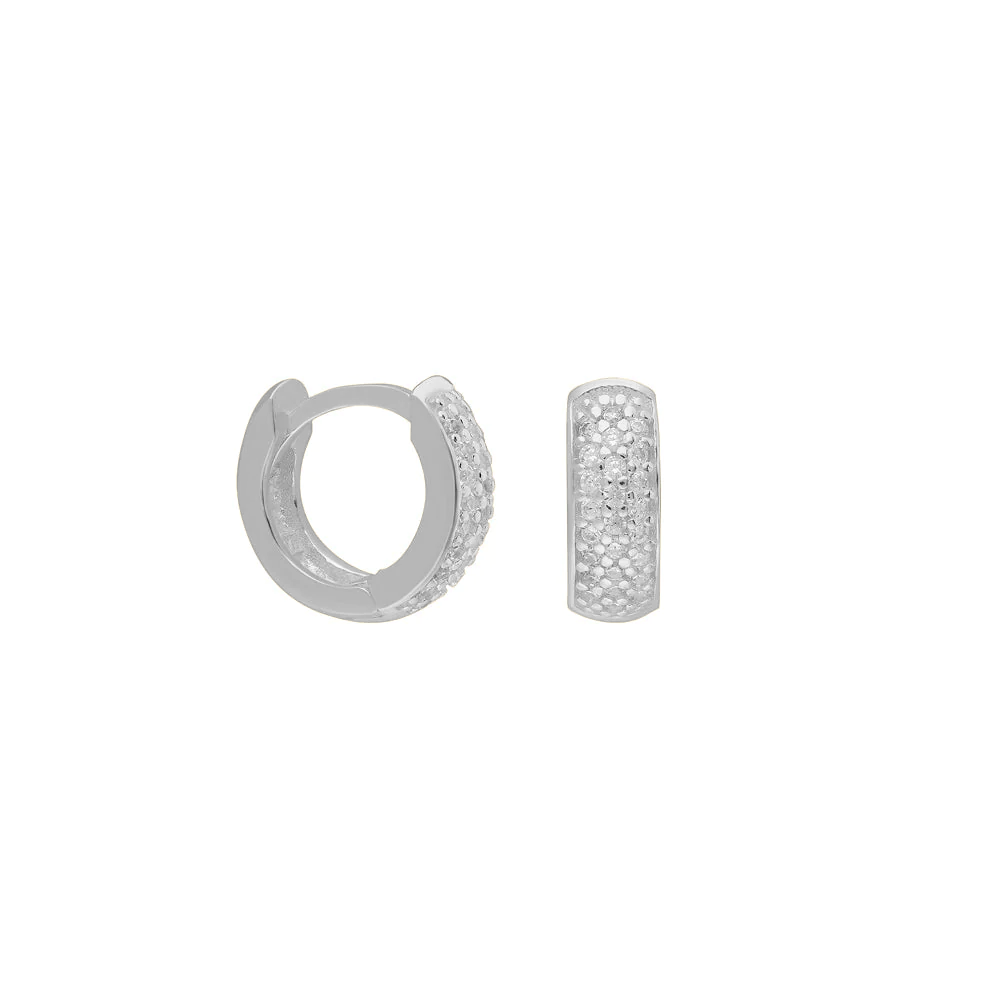 Taşlı Halka Küpe 718878 Silver