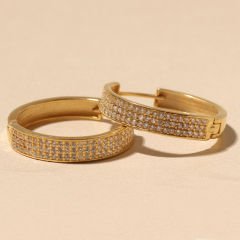 3 Sıra Taşlı Küpe 718880 Gold