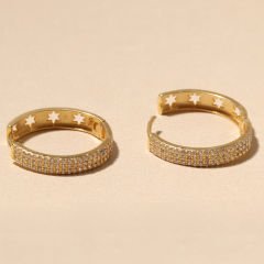 Zirkon Halka Küpe 718882 Gold