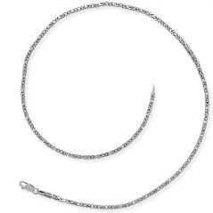 Gümüş Kral Zincir - 10 mm Köşeli 65 cm