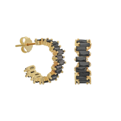 Siyah Taşlı Küpe 718893 Gold