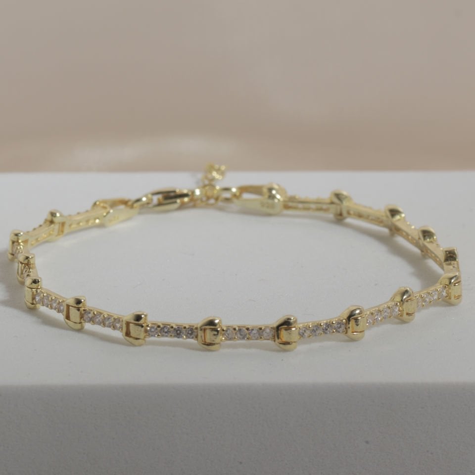 Zirkon Taşlı Bileklik 718549 Gold