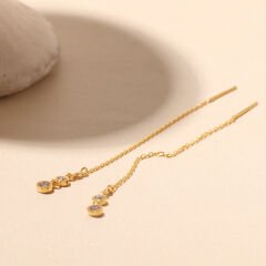 Zincir Taşlı Küpe 718892 Gold