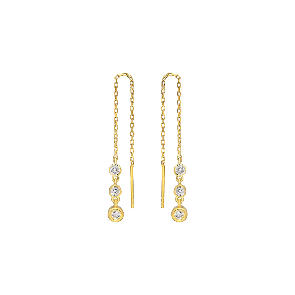 Zincir Taşlı Küpe 718892 Gold