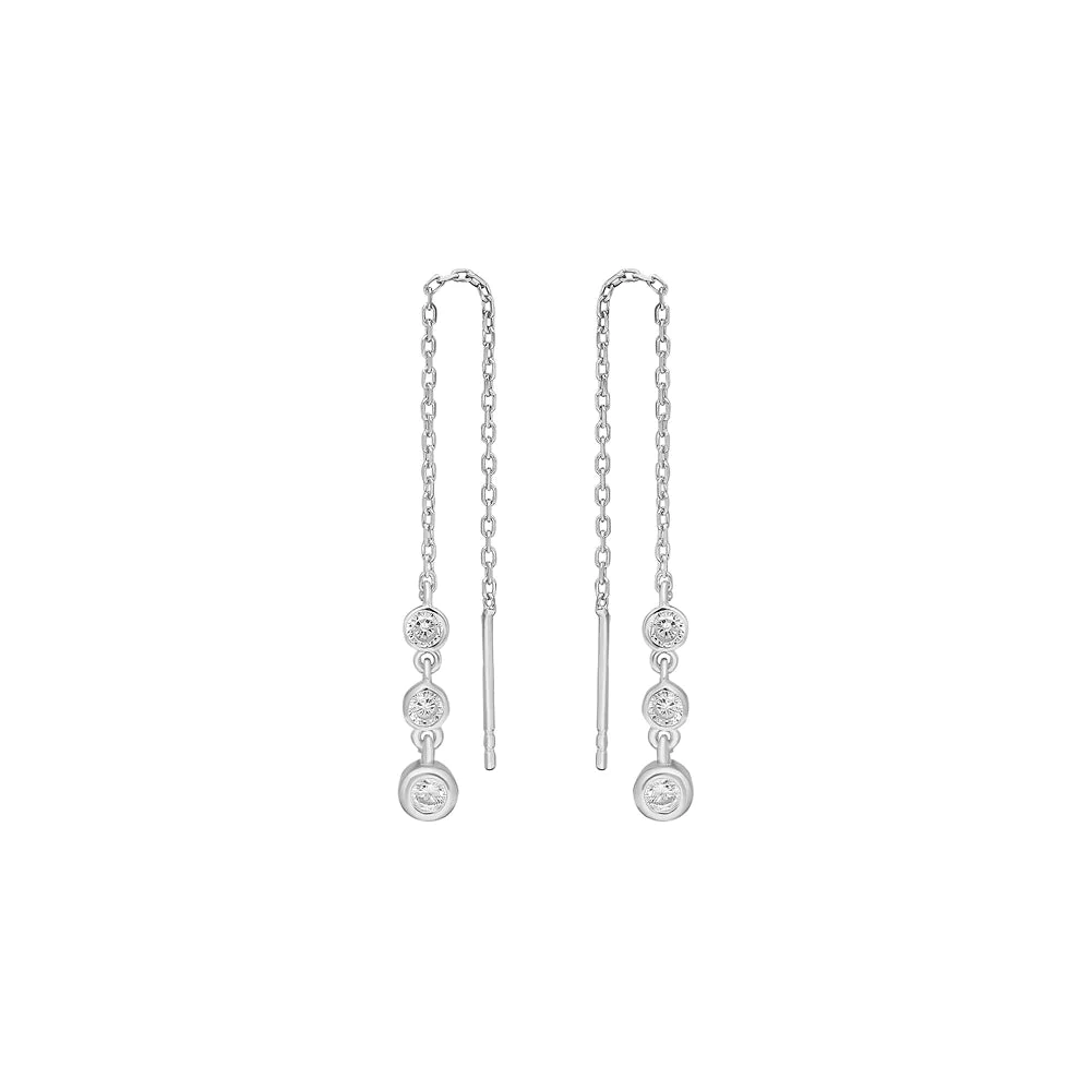 Zincir Taşlı Küpe 718892 Silver