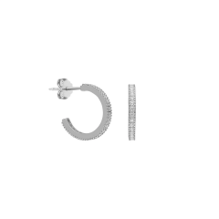 Taşlı Halka Küpe 718895 Silver