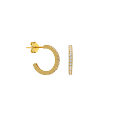 Taşlı Halka Küpe 718895 Gold