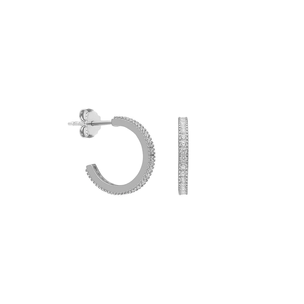 Taşlı Halka Küpe 718895 Silver