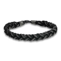 Gümüş Kazaziye Örgü Bileklik 21 cm