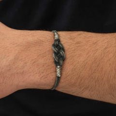 Gümüş Kazaziye Örgü Bileklik 19 cm