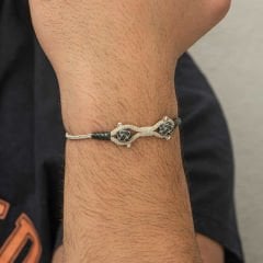 Gümüş Kazaziye Örgü Bileklik 18 cm