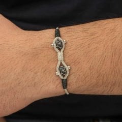 Gümüş Kazaziye Örgü Bileklik 18 cm