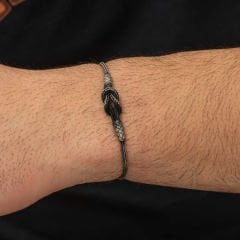Gümüş Kazaziye Düğüm Bileklik 20 cm