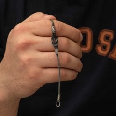 Gümüş Kazaziye Düğüm Bileklik 20 cm
