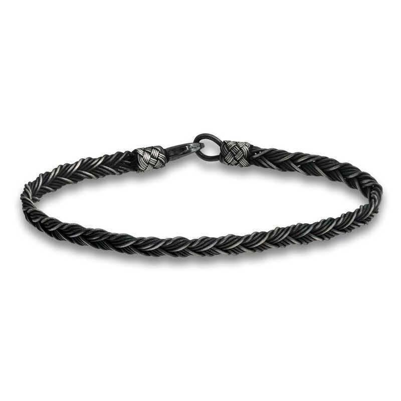 Gümüş Kazaziye Örgü Bileklik 19 cm