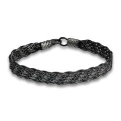 Gümüş Kazaziye Örgü Bileklik 21 cm