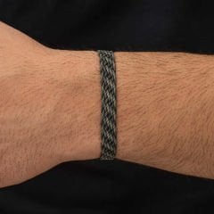 Gümüş Kazaziye Örgü Bileklik 21 cm