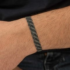 Gümüş Kazaziye Örgü Bileklik 21 cm