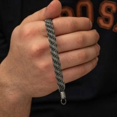 Gümüş Kazaziye Örgü Bileklik 21 cm