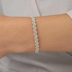 Gümüş Kazaziye Örgü Bileklik 19 cm