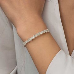 Gümüş Kazaziye Örgü Bileklik 19 cm