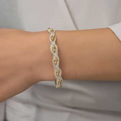 Gümüş Kazaziye Örgü Bileklik 18 cm