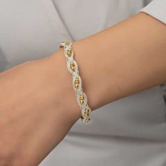 Gümüş Kazaziye Örgü Bileklik 18 cm