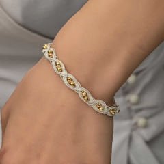Gümüş Kazaziye Örgü Bileklik 18 cm